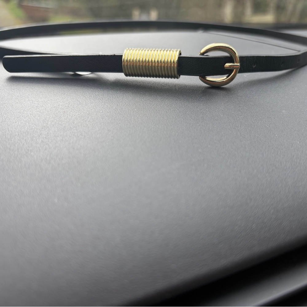 Sleek Black and Gold Women's Belt